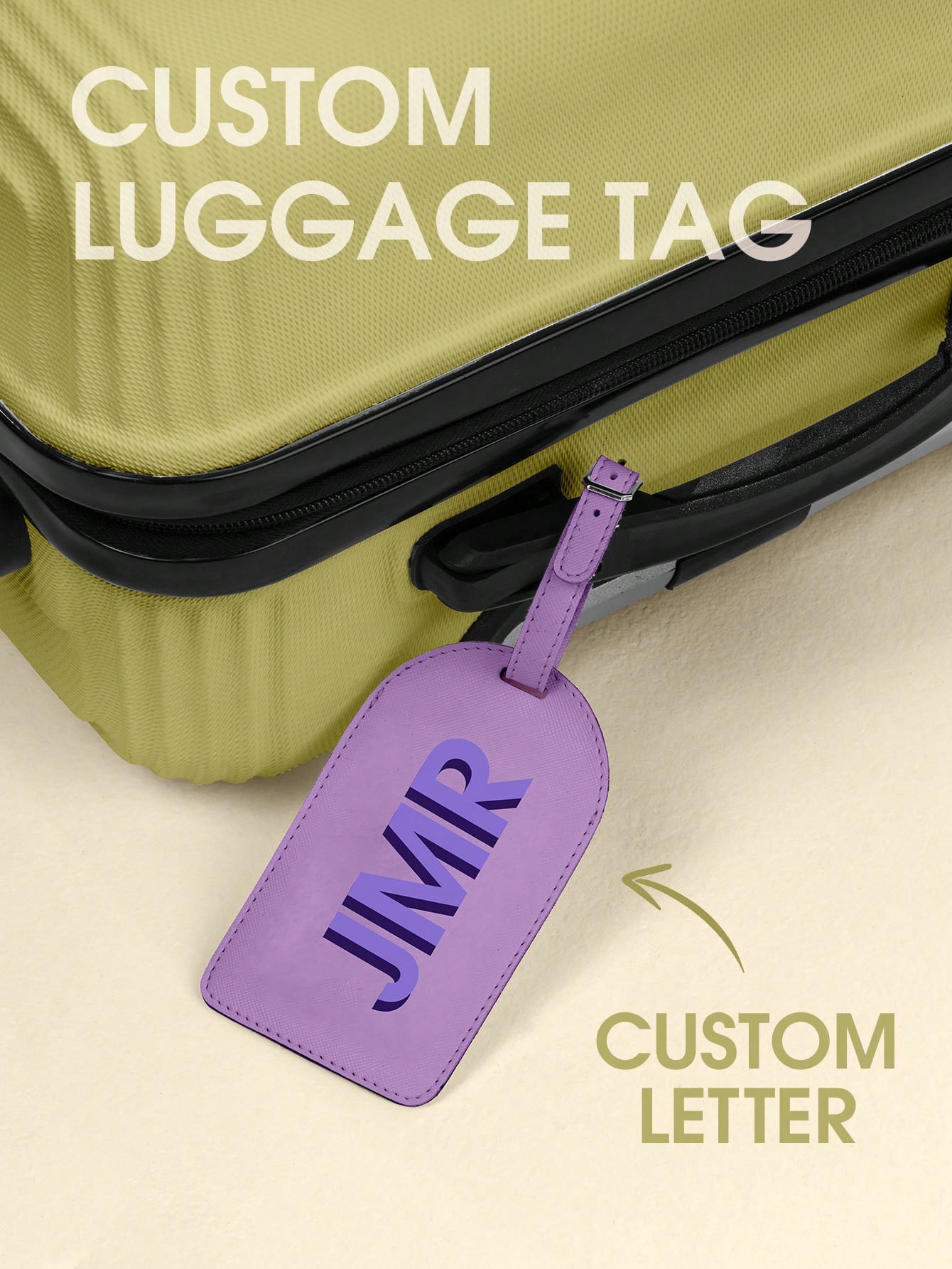 Travel Accessories Baby - ป้ายติดกระเป๋าเดินทางแบบกำหนดเองได้ พิมพ์อักษรย่อ ป้ายหนัง PU ป้ายติดกระเป๋าเดินทาง พิมพ์