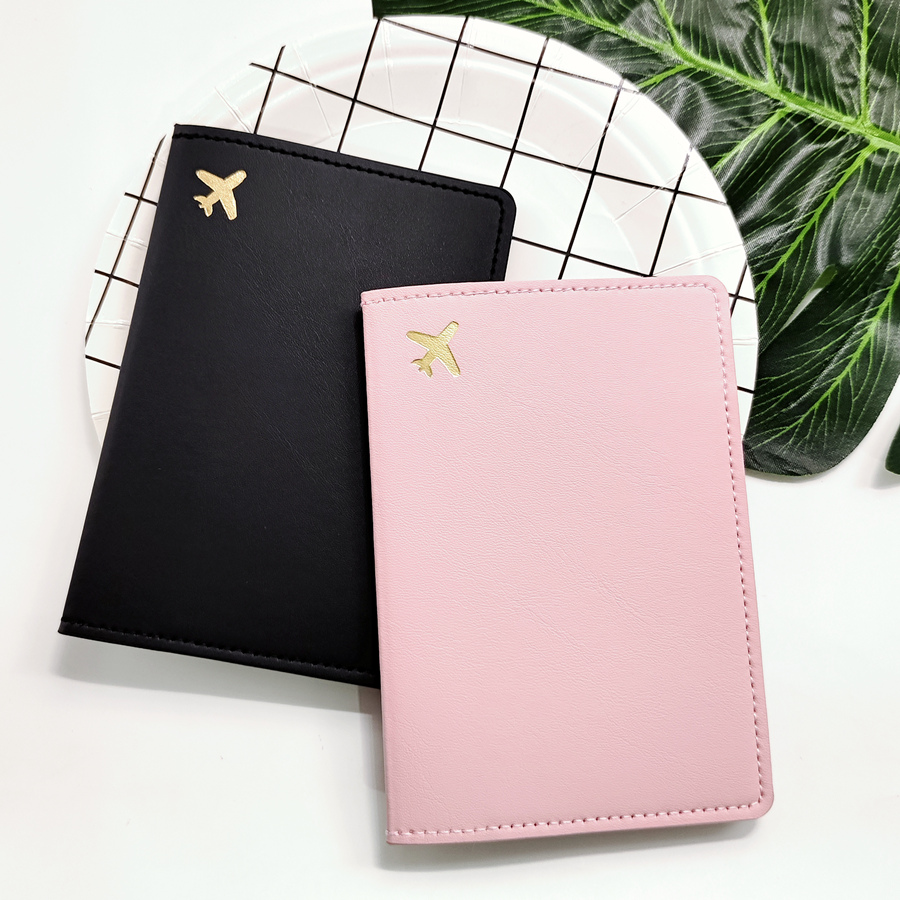 Travel Accessories India - 2 ชิ้นชุดคนรักหรือน้องสาว PU หนังเครื่องบินหนังสือเดินทางผู้ถืออุปกรณ์เสริมกระเป๋าเดินทางกระเป๋าสตางค์น้ําหนักเบาสําหรับชายหญิง