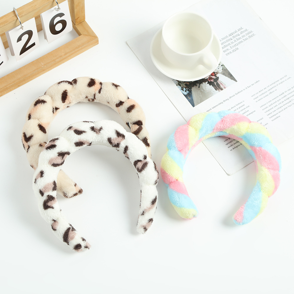 Travel Accessories Aesthetic - ชุดสายรัดข้อมือฟองน้ำสำหรับเครื่องประดับผมผู้หญิงแถบคาดศีรษะสปาสำหรับล้างหน้า