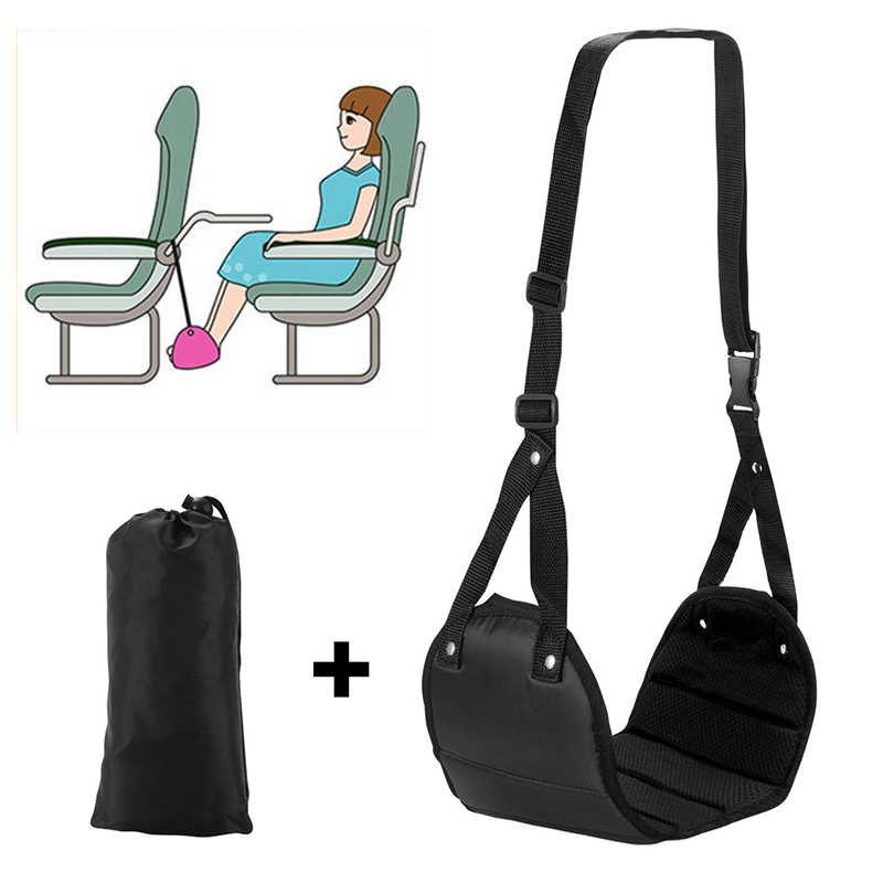 Travel Accessories Long Flight - แบบพกพาปรับ Footrest Hammock สําหรับเครื่องบินยาวเที่ยวบินรถไฟสํานักงานอุปกรณ์เสริมสําหรับขาเท้าสลิง