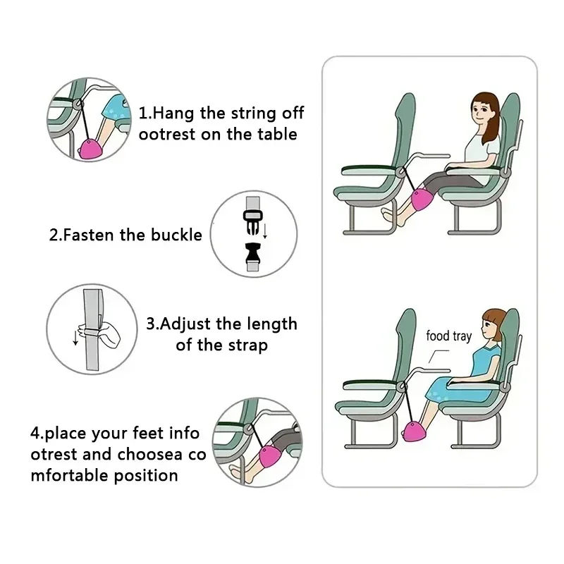 แบบพกพาปรับ Footrest Hammock ส - Travel Accessories Long Flight บทวิจารณ์และราคา
